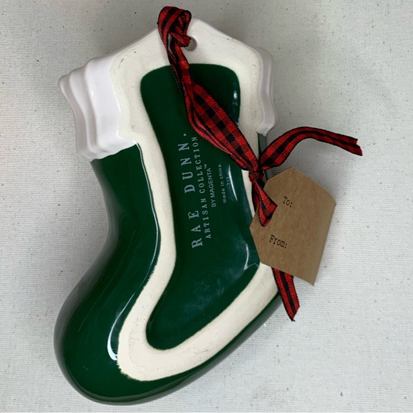 Rae Dunn Artisan Collection Ceramic Green Joy Christmas Stocking - Picture 4 of 8